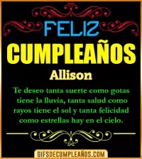 Frases de Cumpleaños Allison